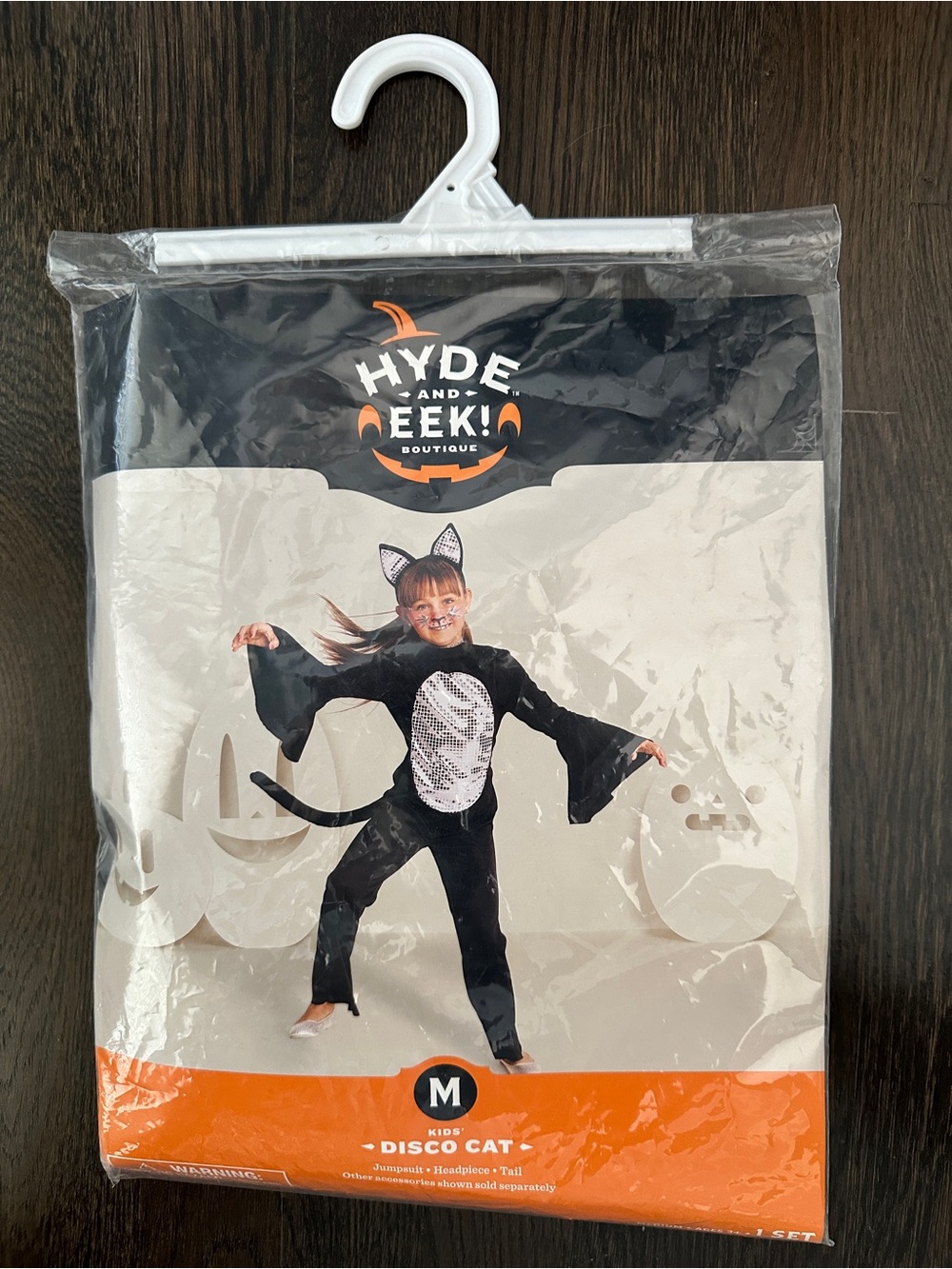 Kids Black Disco Cat Costume - Medium